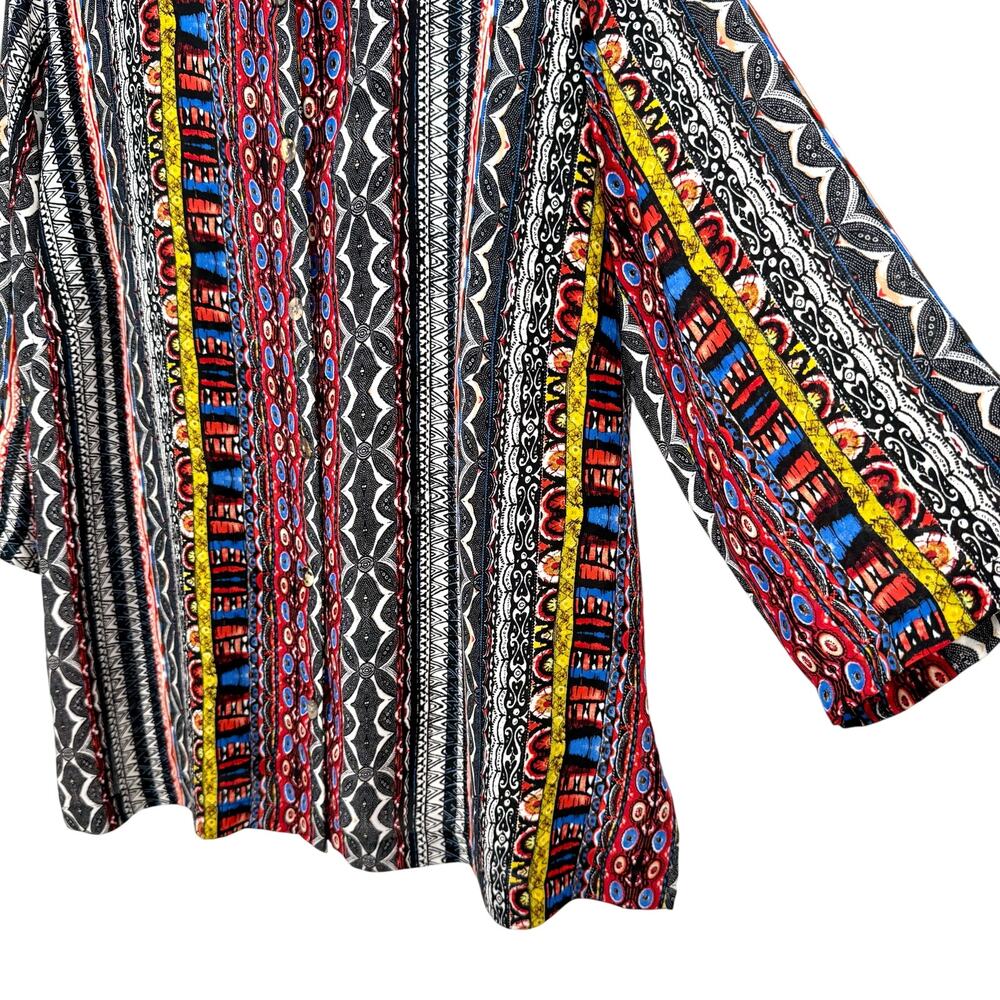Citron Santa Monica Womens Plus Size 1X Wearable Art Blouse Shirt Top Artsy - Picture 6 of 8